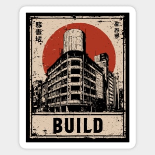 Brutalist Tokyo Construction Poster Magnet